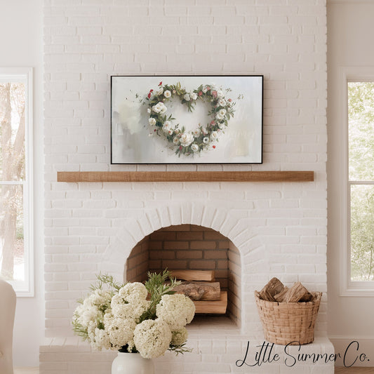 Flower Wreath Frame TV Art displayed on a TV