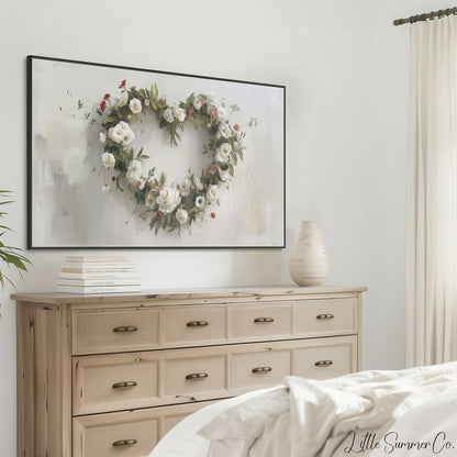 Flower Wreath Frame TV Art displayed on a TV