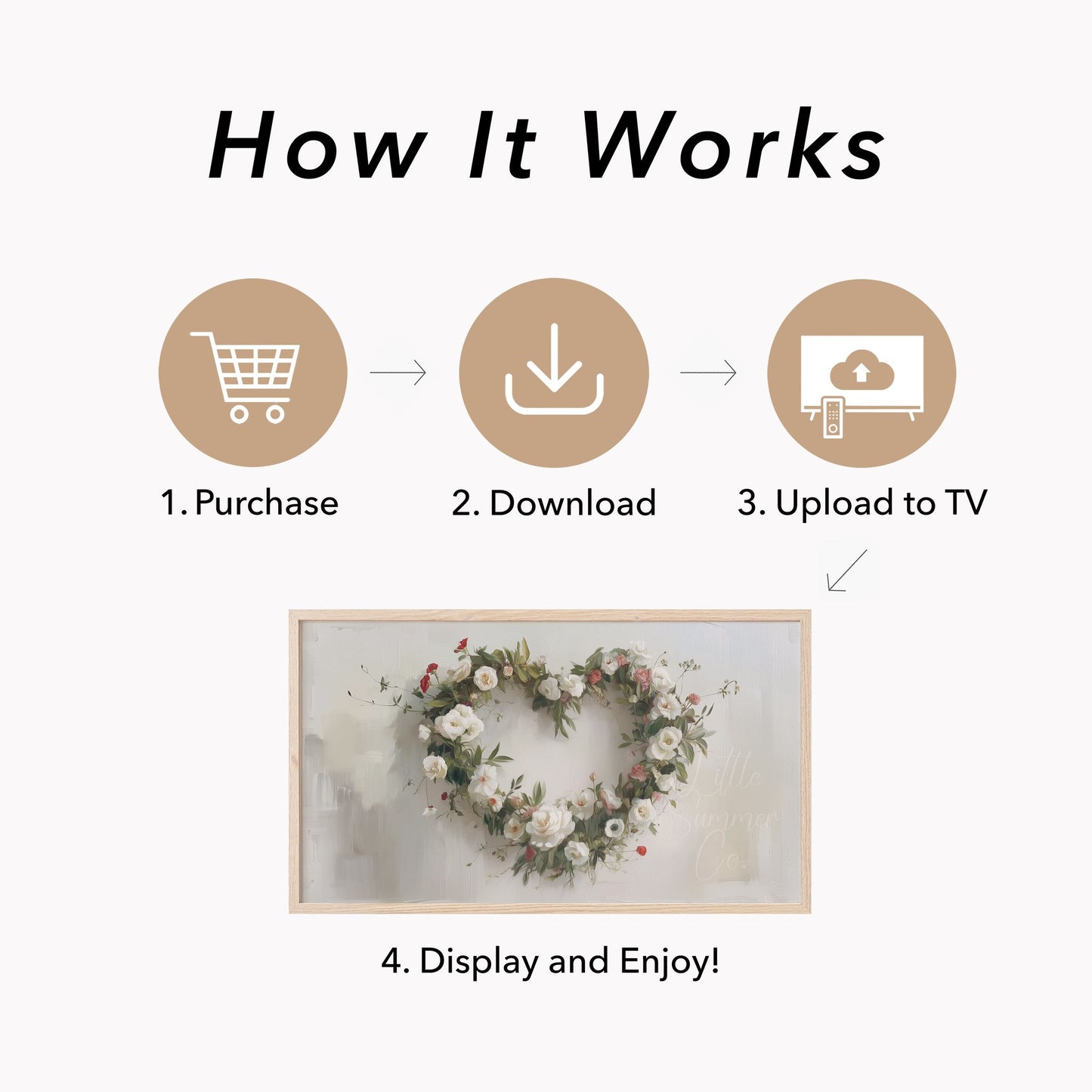 Flower Wreath Frame TV Art displayed on a TV