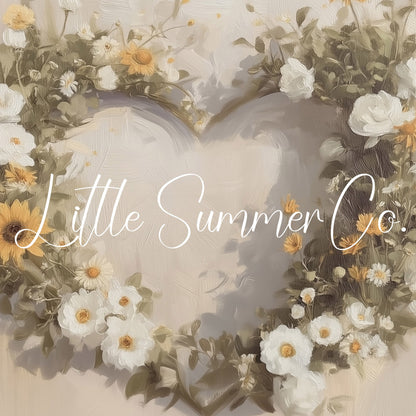 Wildflower Heart Wreath Frame TV Art displayed on a TV