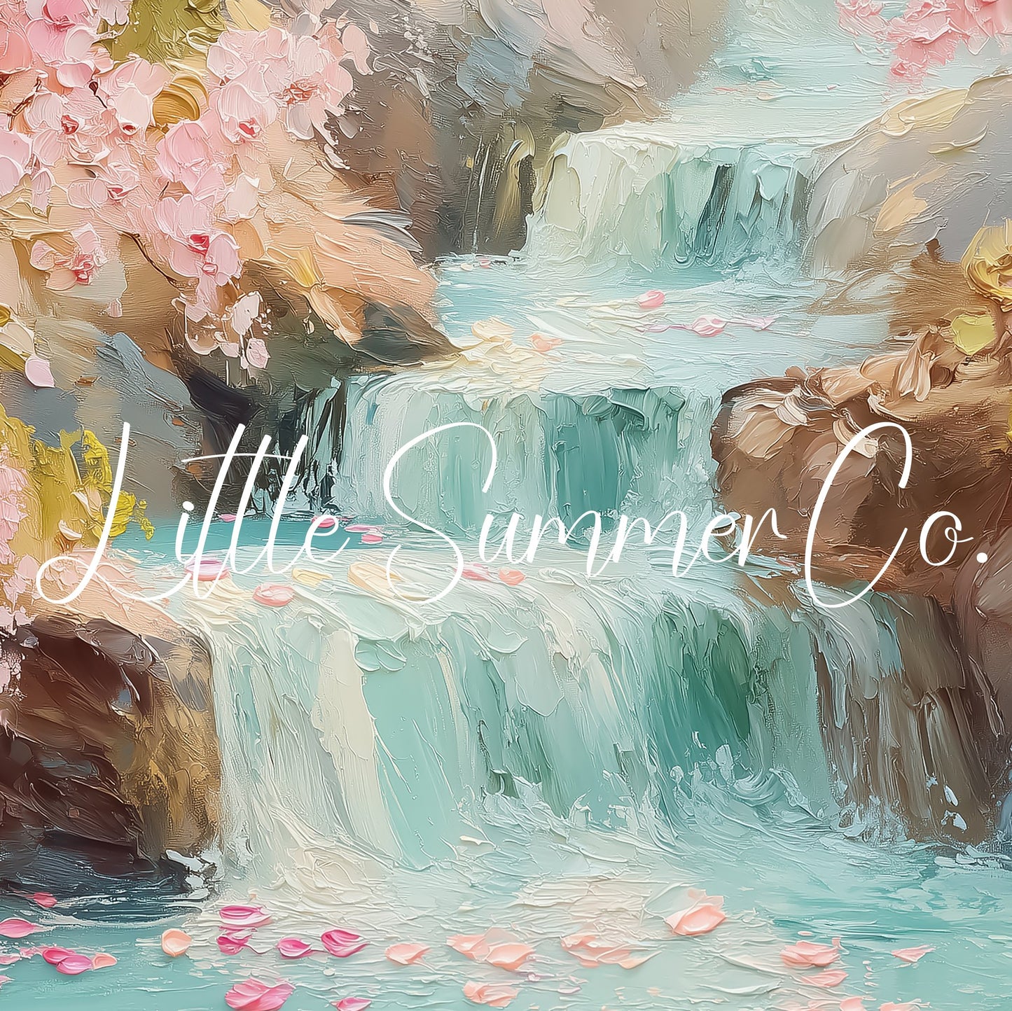 Blossom Waterfall Frame TV Art displayed on a TV