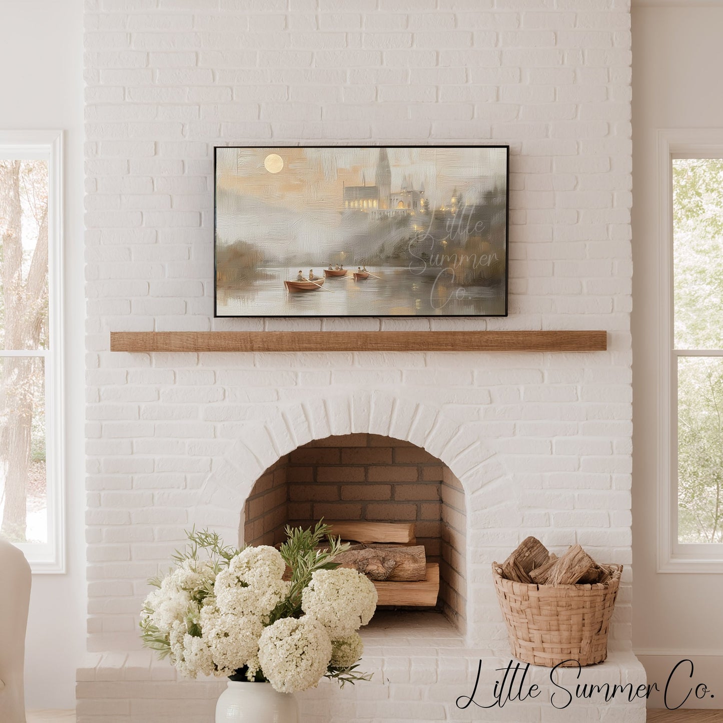 Church Lake Boats Frame TV Art displayed on a TV