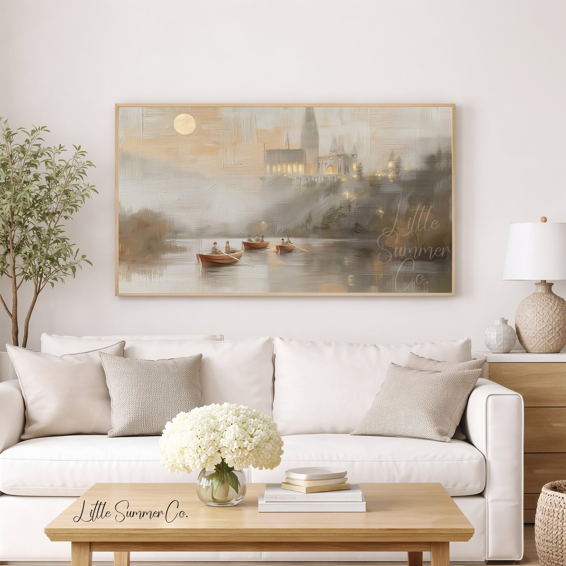 Church Lake Boats Frame TV Art displayed on a TV