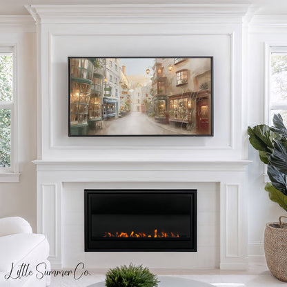 Shopfront Street Frame TV Art displayed on a TV