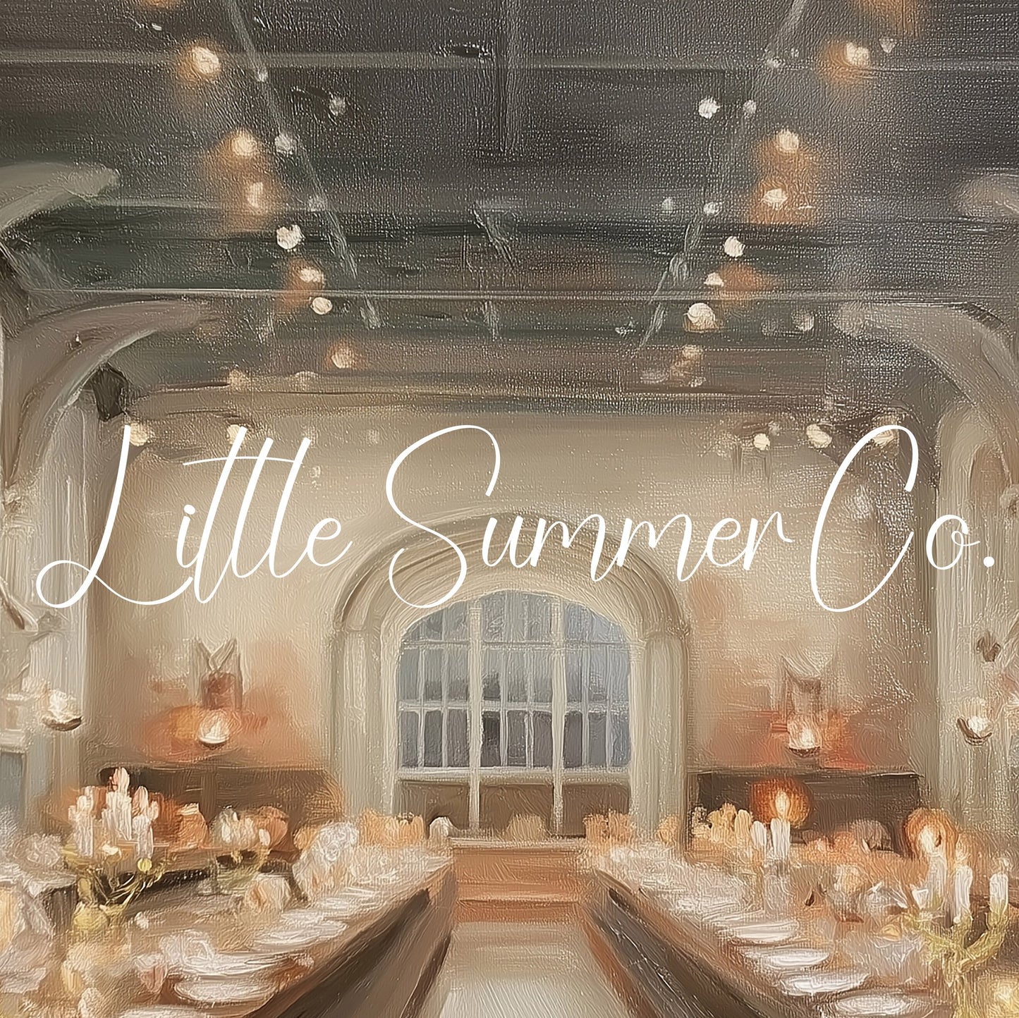 Candlelit Banquet Hall Frame TV Art displayed on a TV