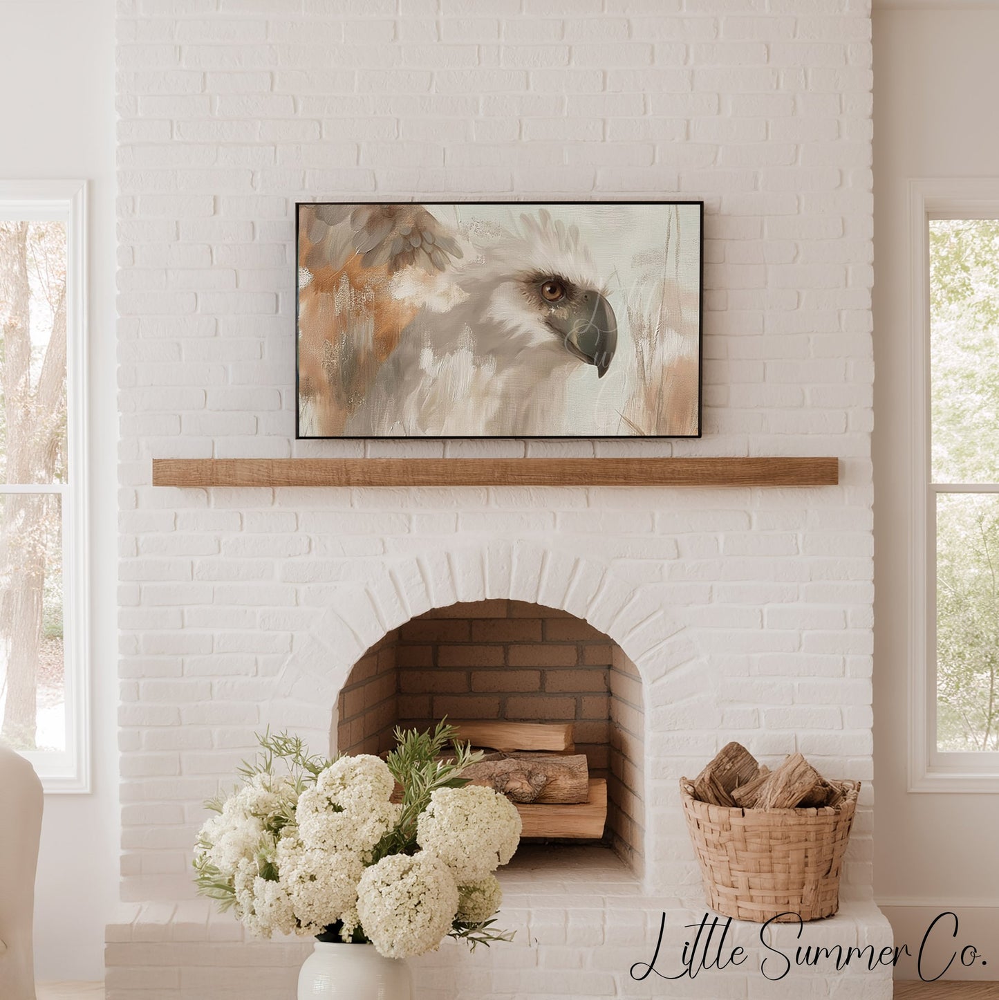 White Eagle Frame TV Art displayed on a TV