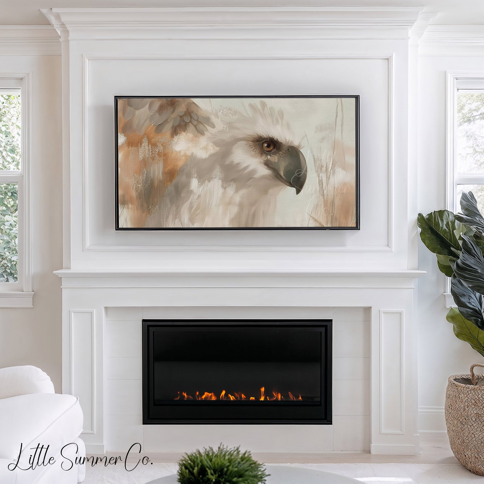 White Eagle Frame TV Art displayed on a TV