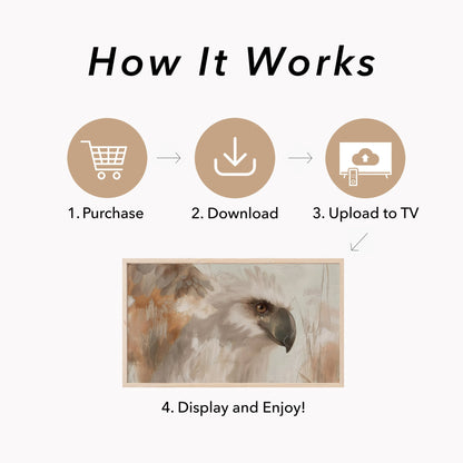 White Eagle Frame TV Art displayed on a TV