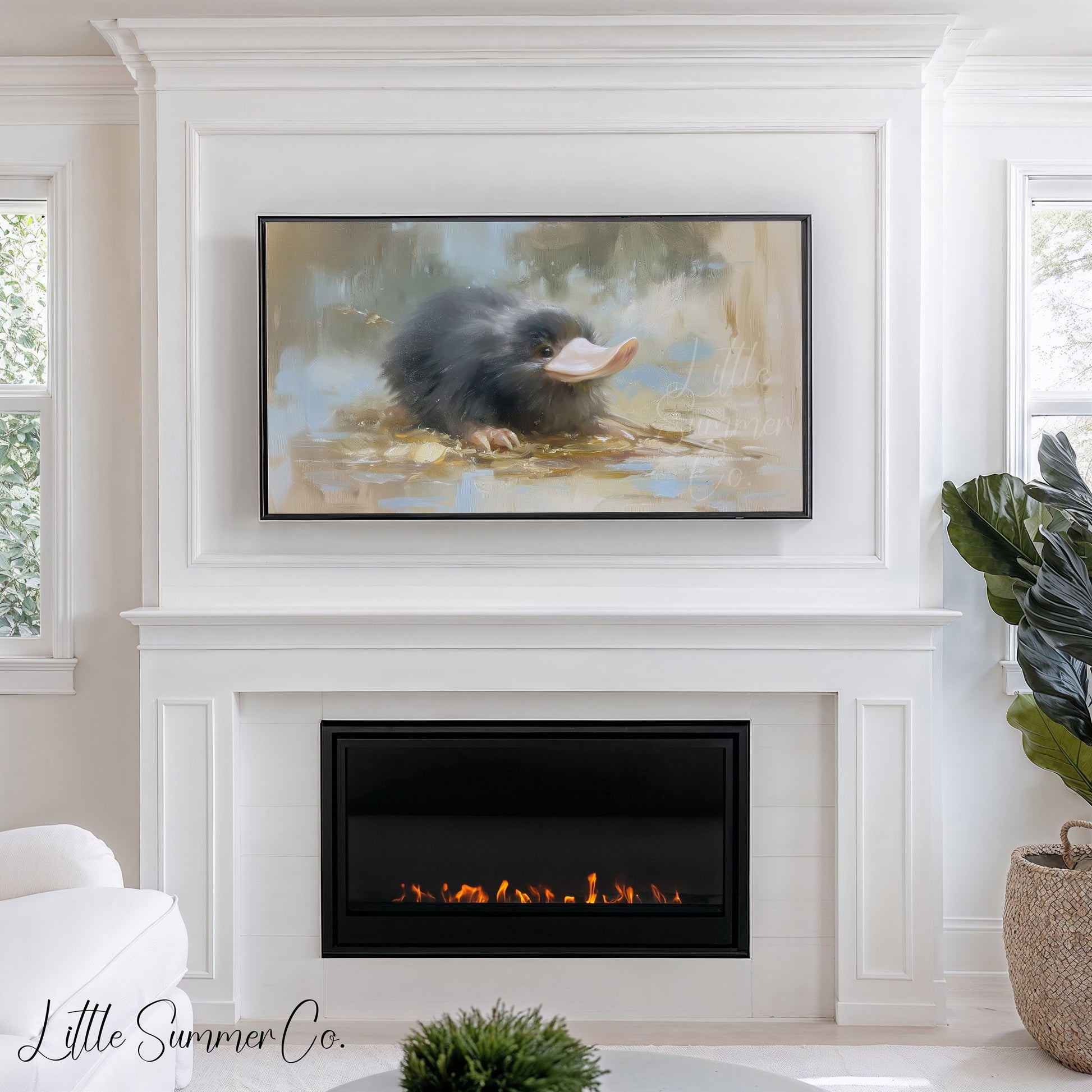 Platypus Frame TV Art displayed on a TV