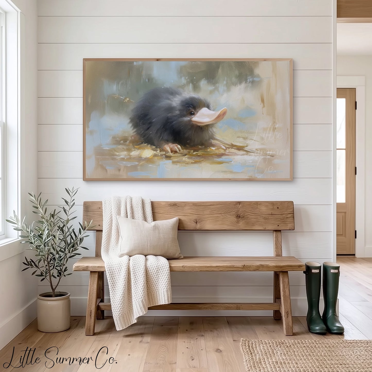Platypus Frame TV Art displayed on a TV