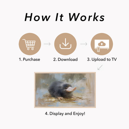 Platypus Frame TV Art displayed on a TV