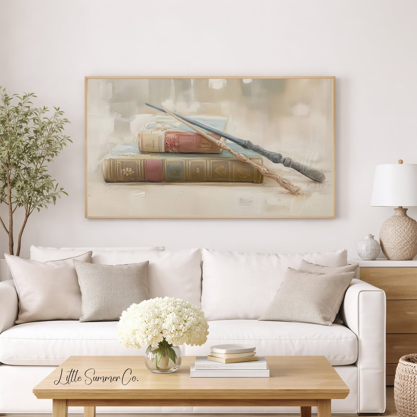 Books and Wands Frame TV Art displayed on a TV