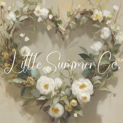 Flower Heart Wreath Frame TV Art displayed on a TV