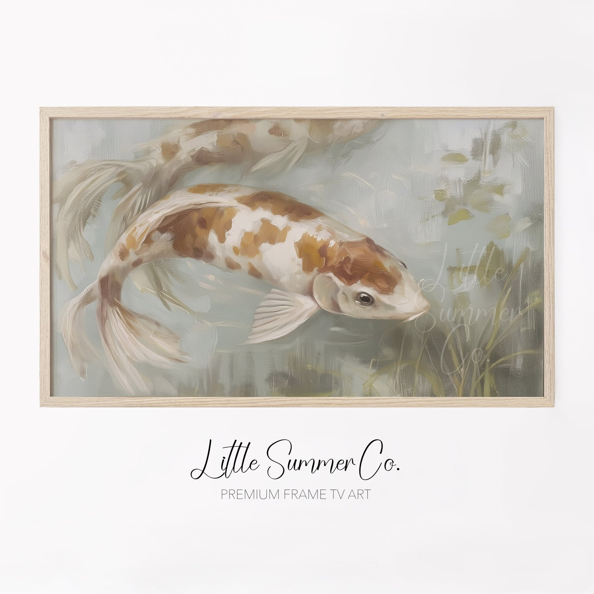 Koi Fish Frame TV Art displayed on a TV