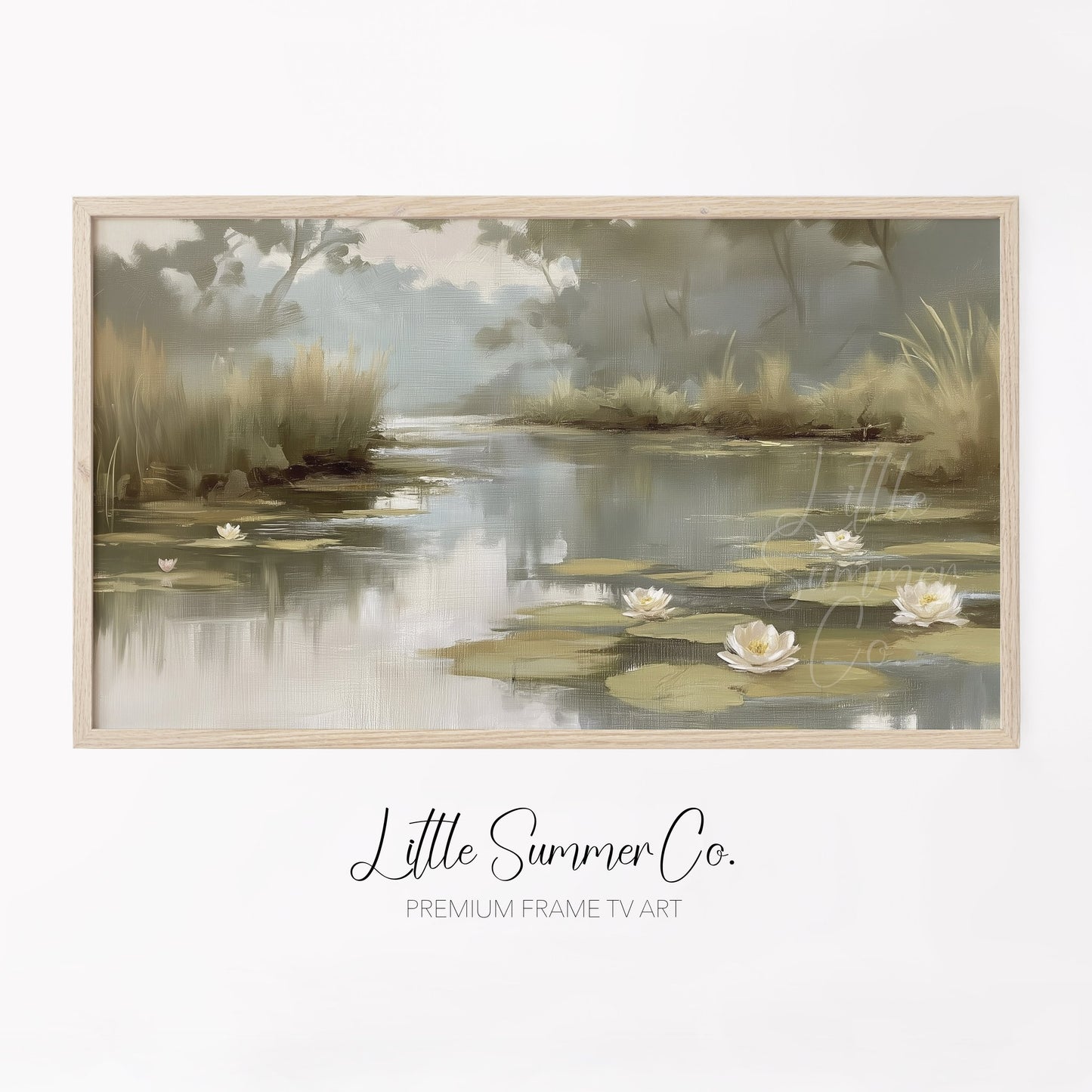 Water Lily Pond Frame TV Art displayed on a TV