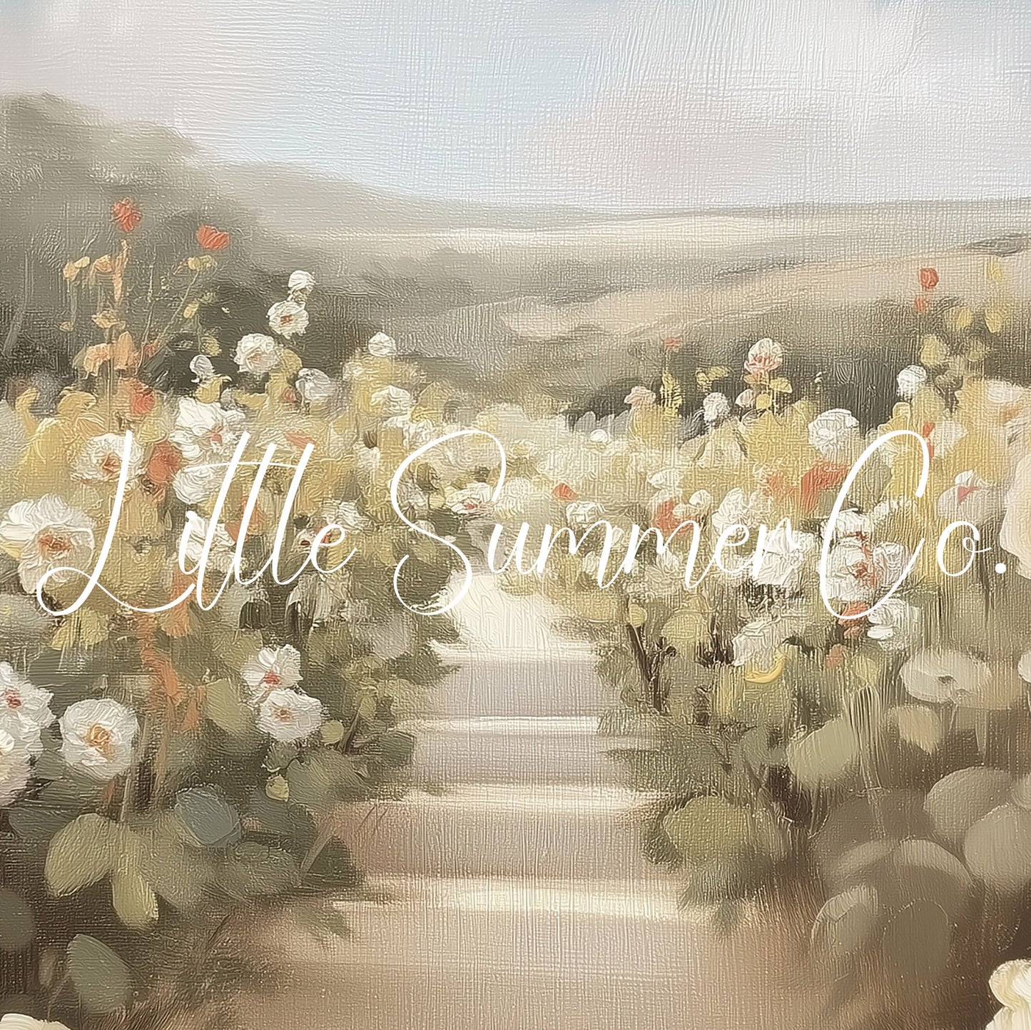 Rose Garden Path Frame TV Art displayed on a TV