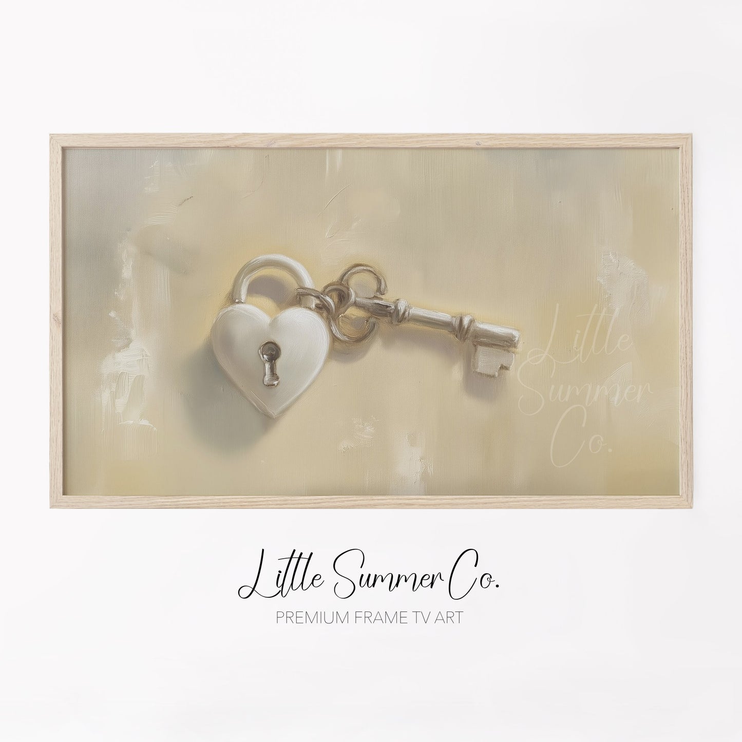Heart Lock Key Frame TV Art displayed on a TV