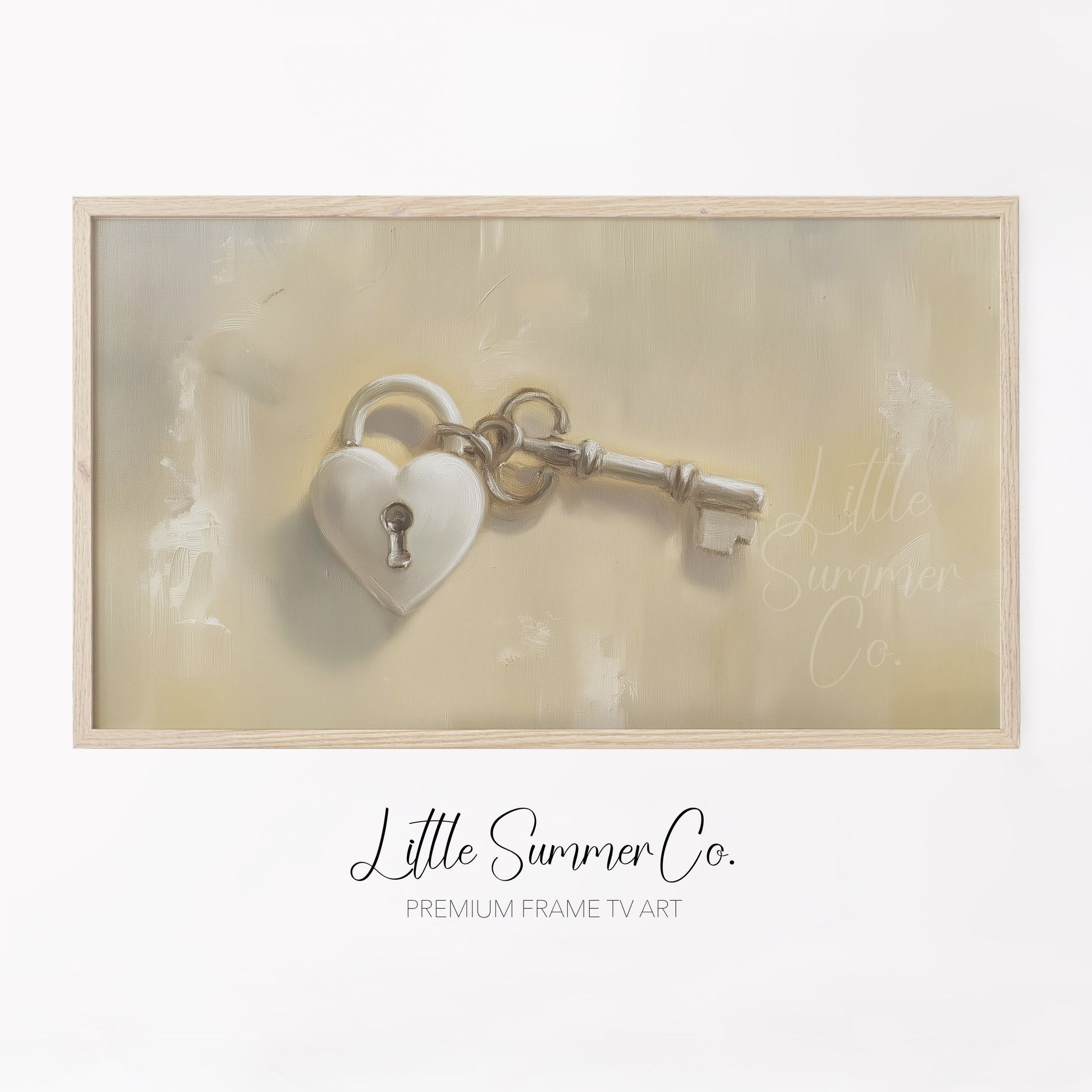 Heart Lock Key Frame TV Art displayed on a TV