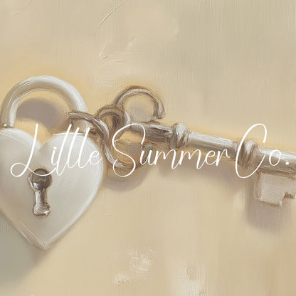 Heart Lock Key Frame TV Art displayed on a TV