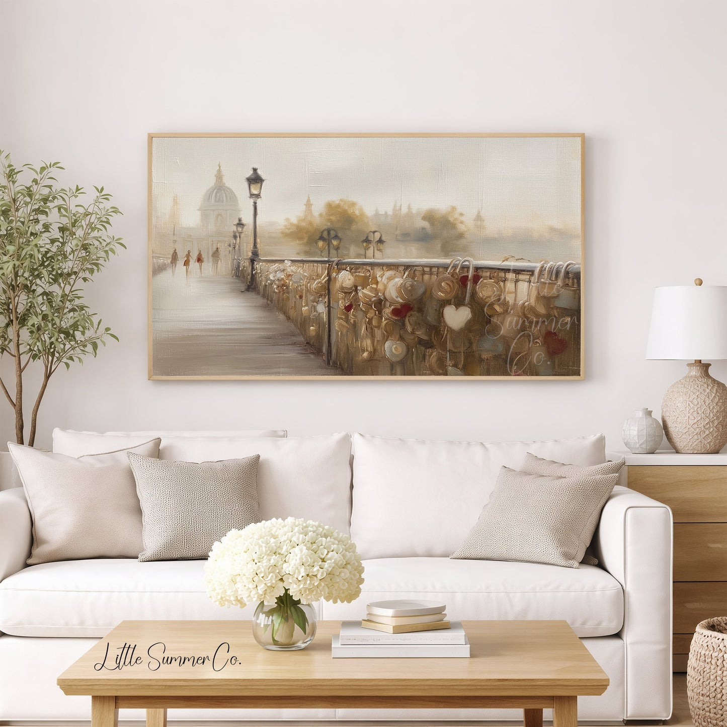 Love Lock Bridge Frame TV Art displayed on a TV