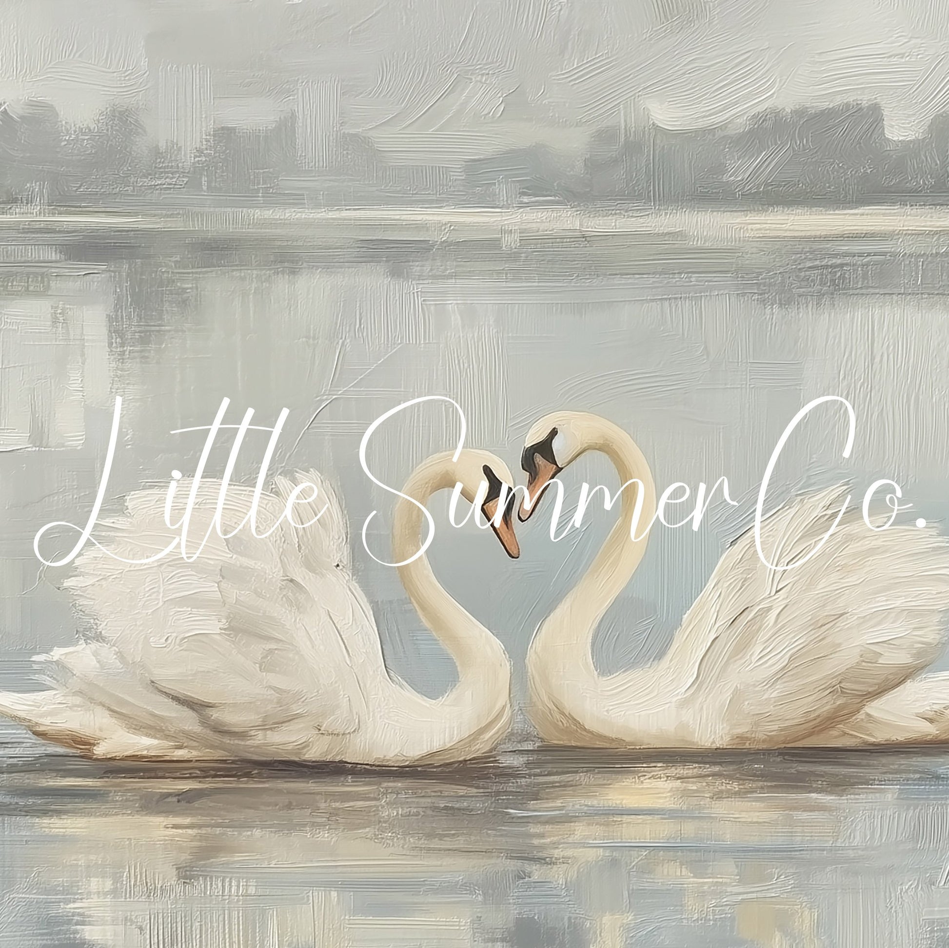 Swan Pair Lake Frame TV Art displayed on a TV