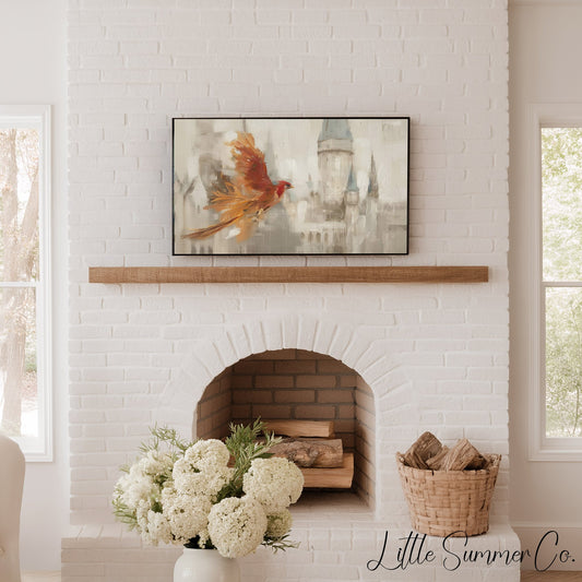 Red Bird by Castle Frame TV Art displayed on a TV