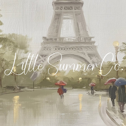 Paris Street and Eiffel Tower Frame TV Art displayed on a TV