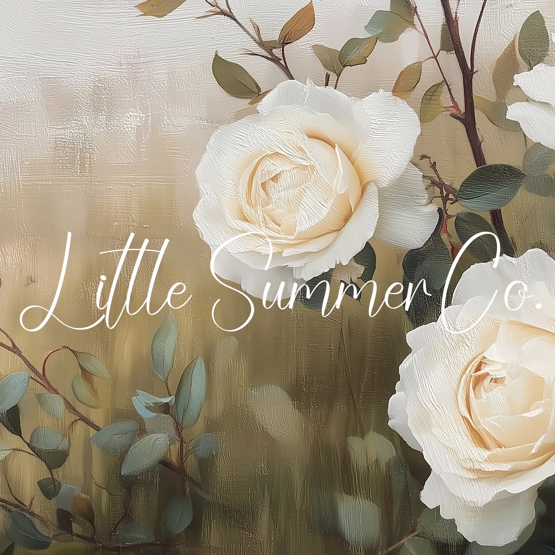 White Roses and Branches Frame TV Art displayed on a TV