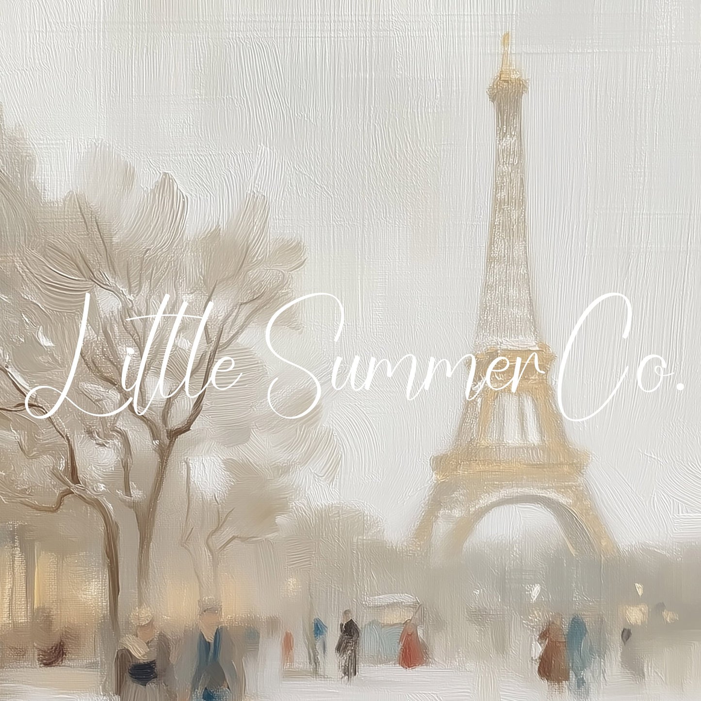 Eiffel Tower Winter Street Frame TV Art displayed on a TV