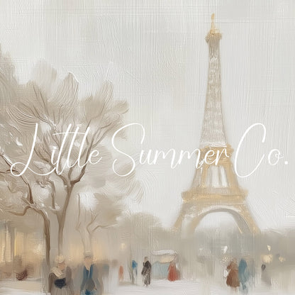 Eiffel Tower Winter Street Frame TV Art displayed on a TV