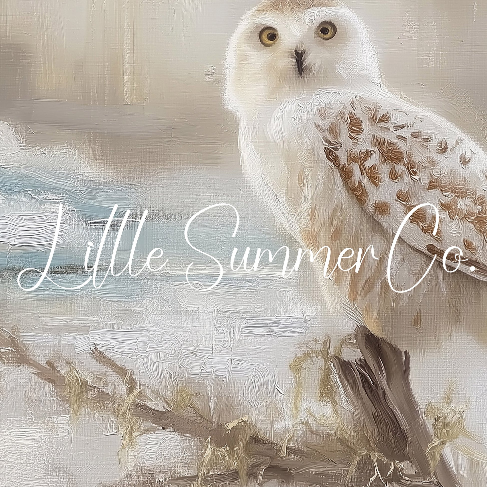 Snowy Owl on Branch Frame TV Art displayed on a TV