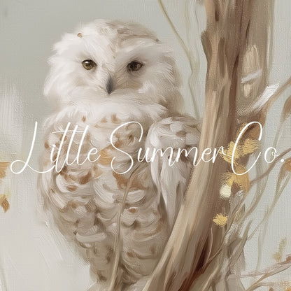 White Owl Tree Branch Frame TV Art displayed on a TV