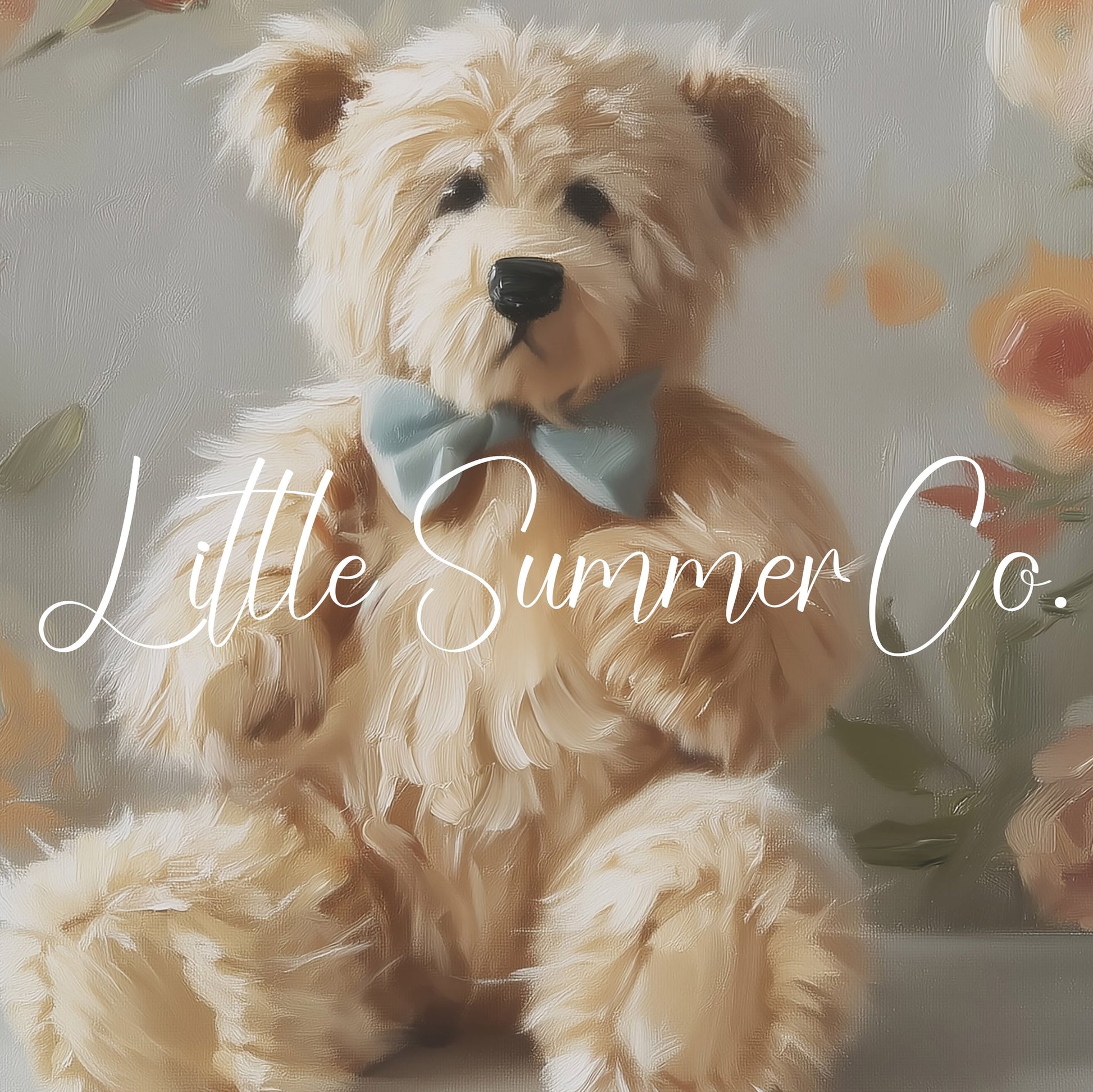 Teddy Bear with Bow Tie Frame TV Art displayed on a TV