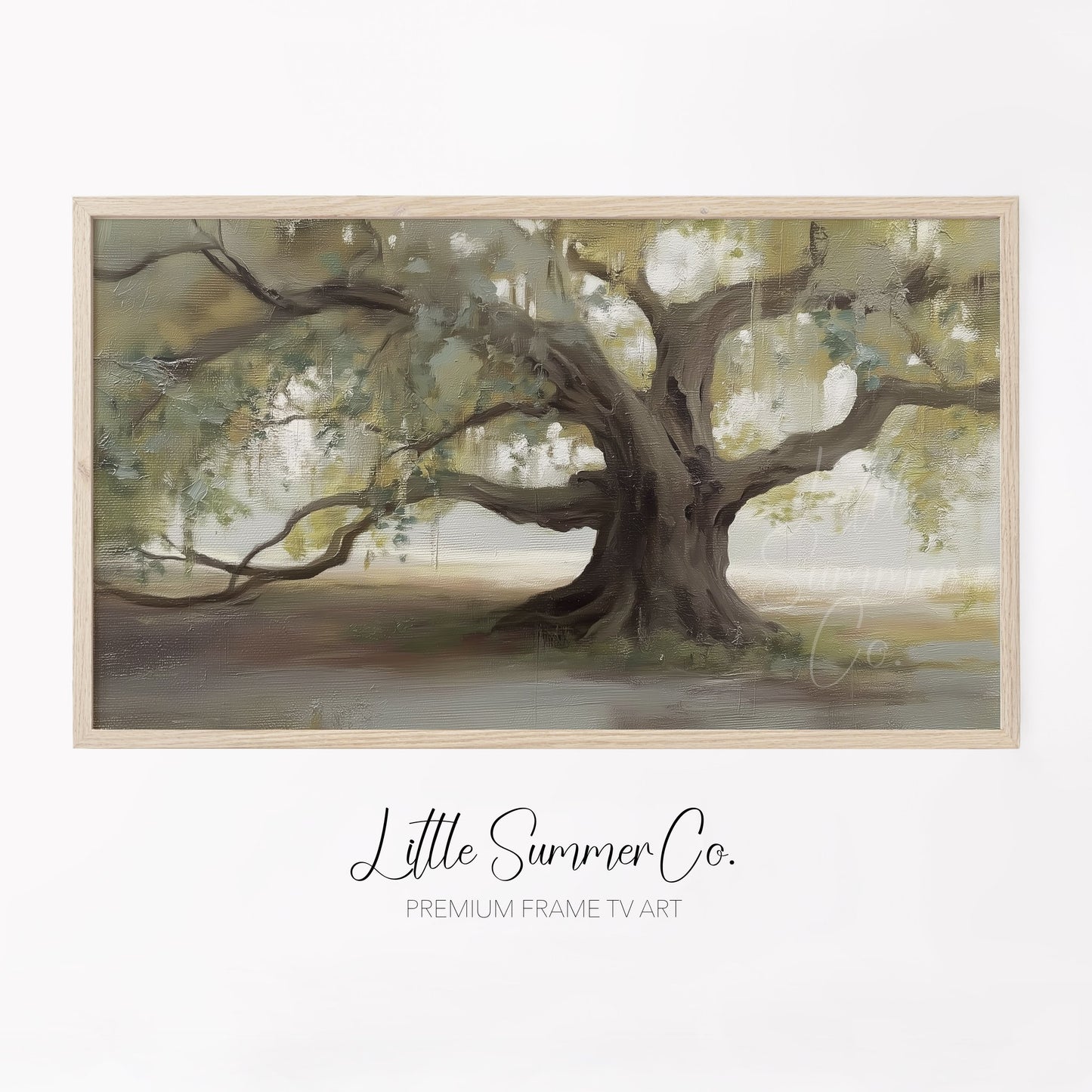 Old Oak Tree Frame TV Art displayed on a TV