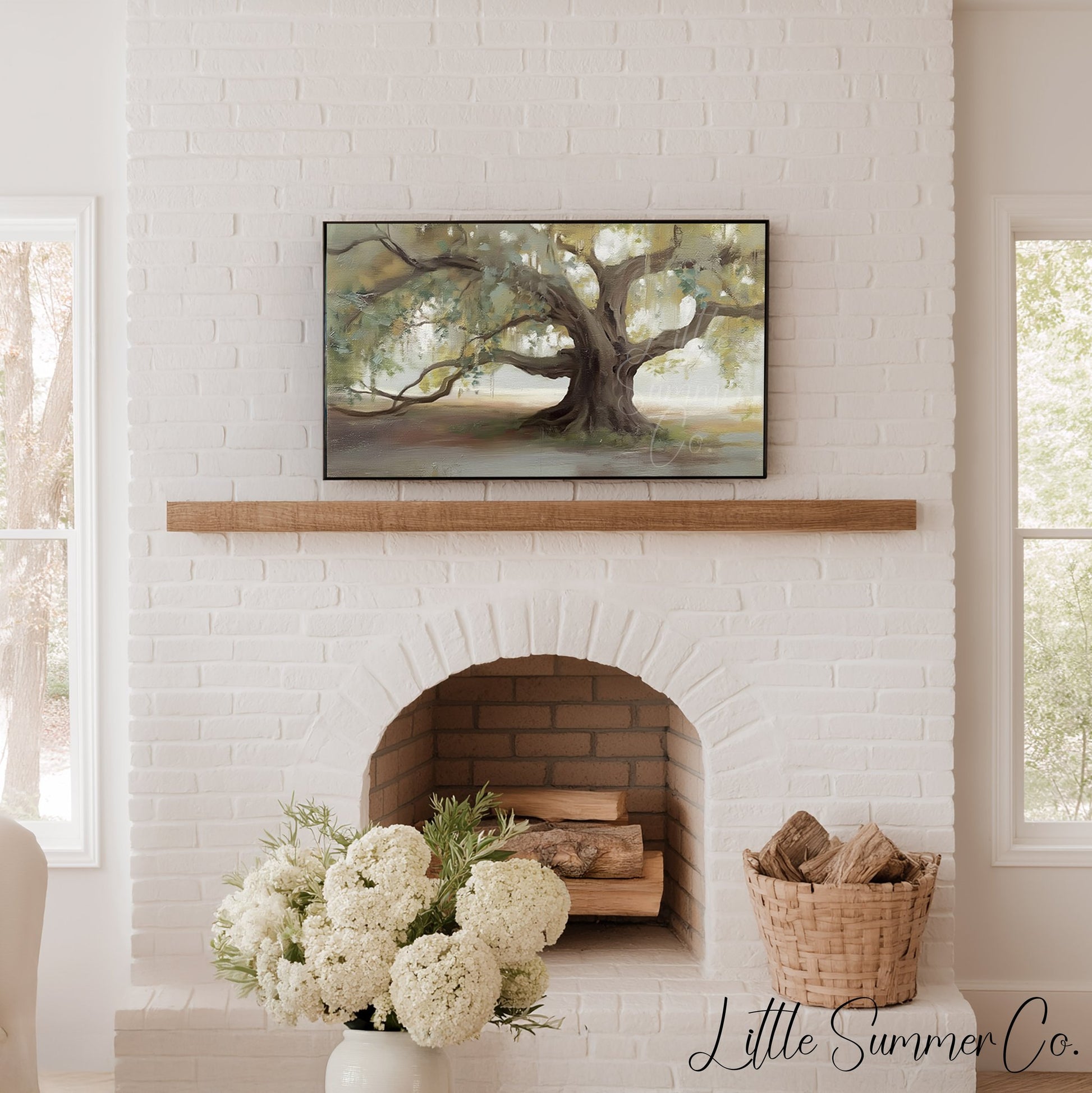 Old Oak Tree Frame TV Art displayed on a TV
