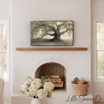 Old Oak Tree Frame TV Art displayed on a TV