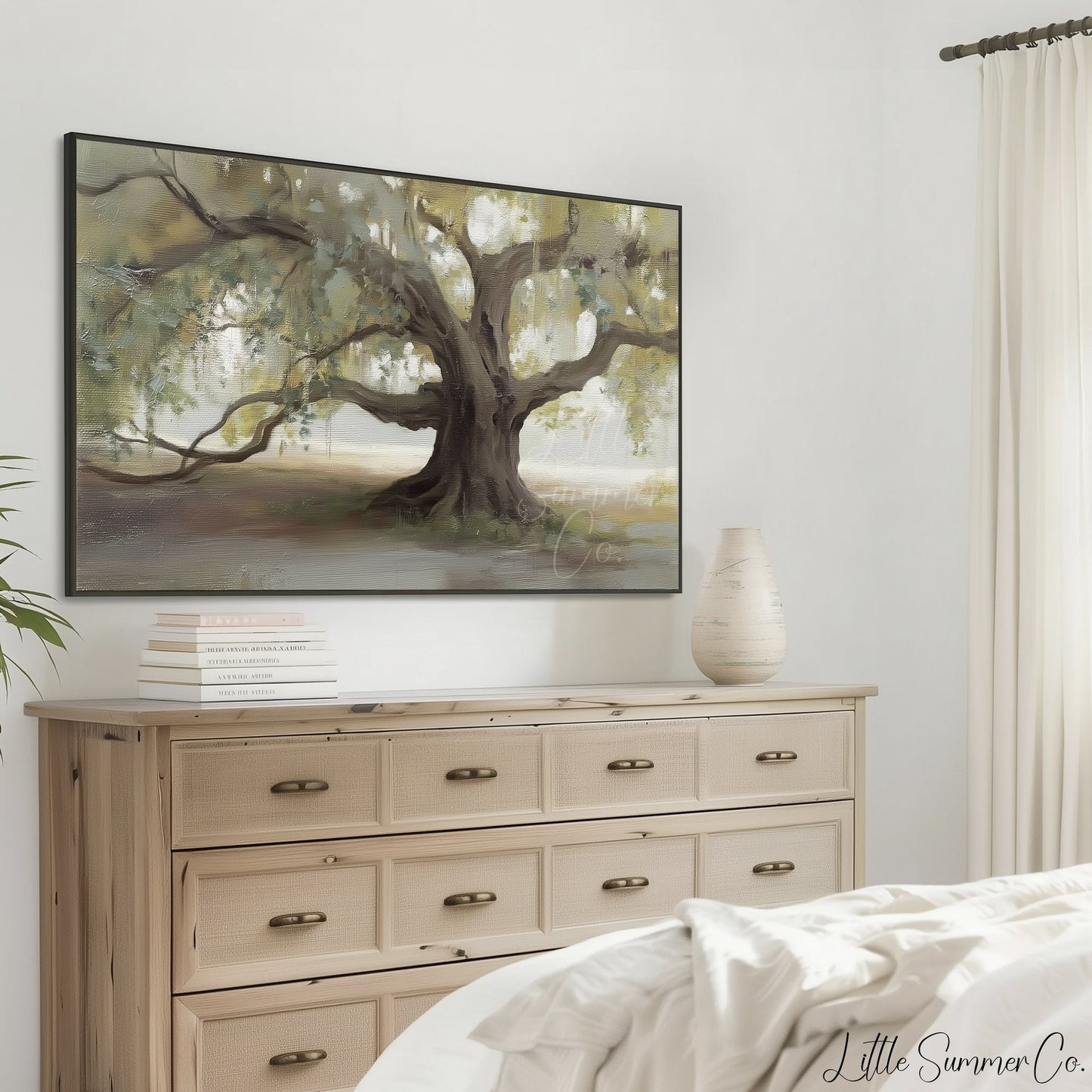 Old Oak Tree Frame TV Art displayed on a TV