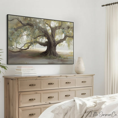 Old Oak Tree Frame TV Art displayed on a TV