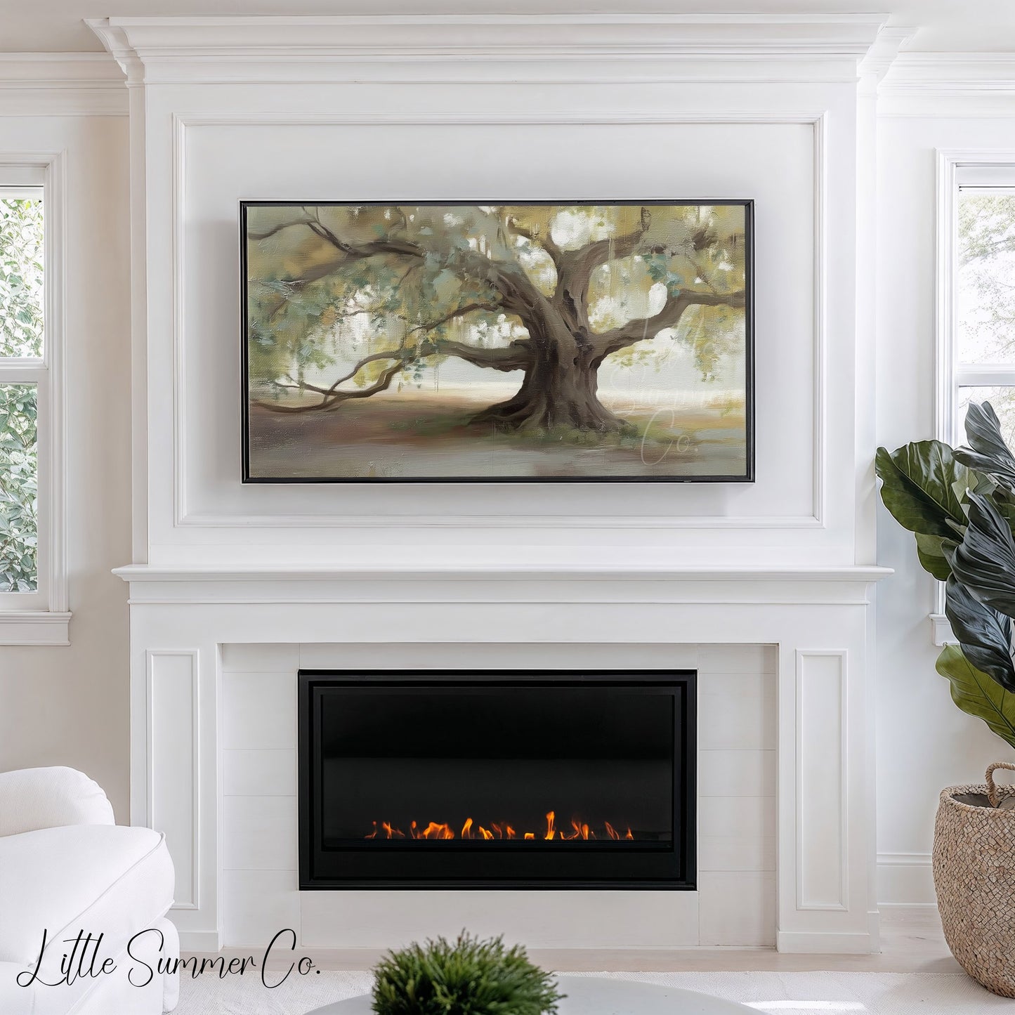 Old Oak Tree Frame TV Art displayed on a TV