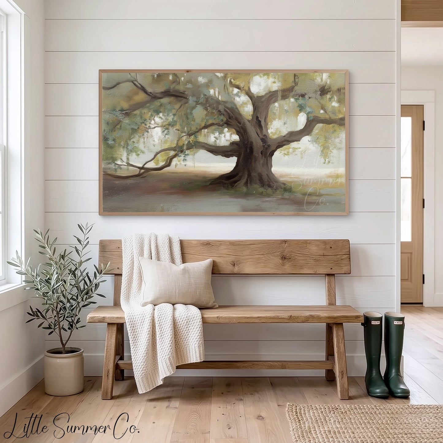 Old Oak Tree Frame TV Art displayed on a TV