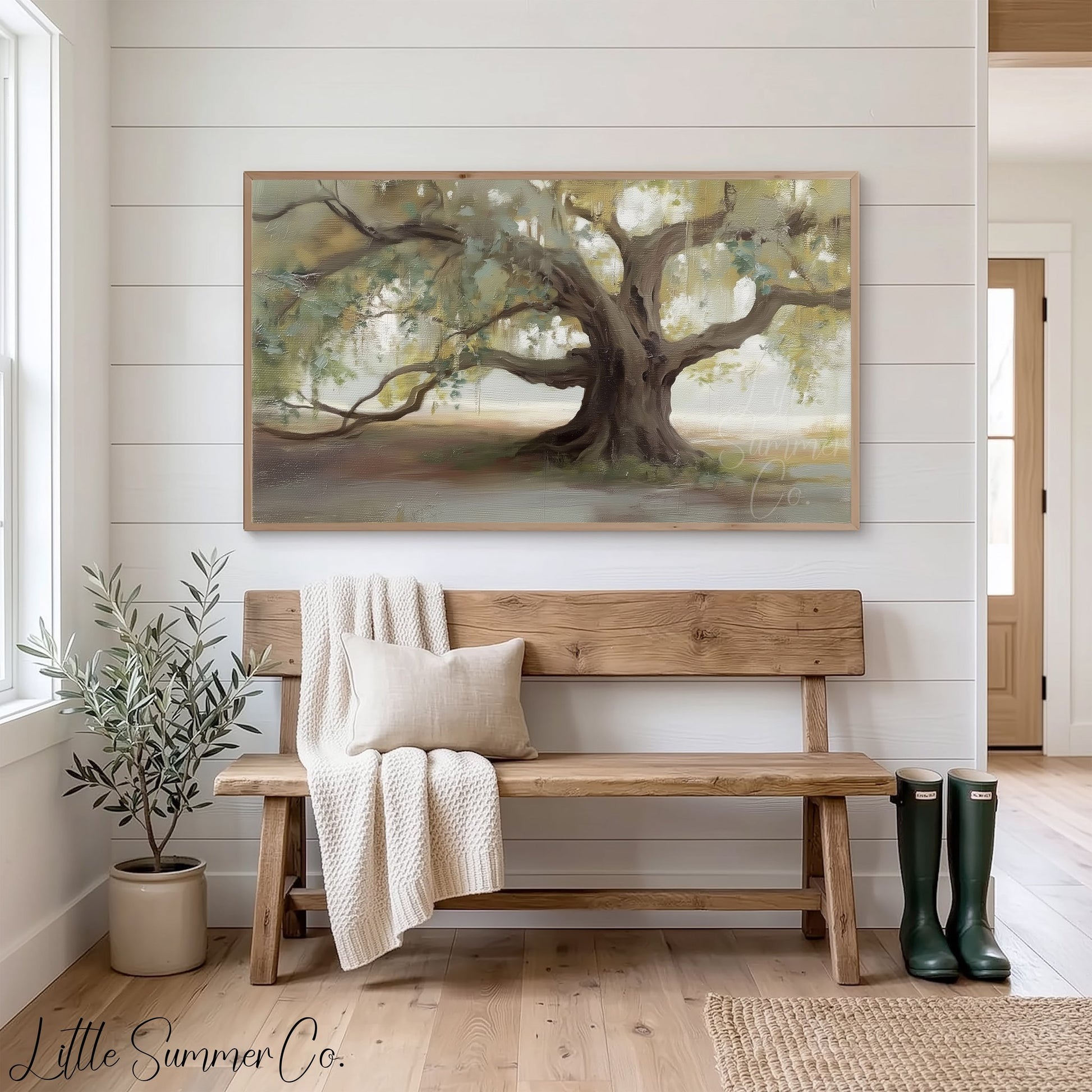 Old Oak Tree Frame TV Art displayed on a TV