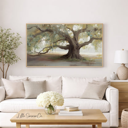 Old Oak Tree Frame TV Art displayed on a TV
