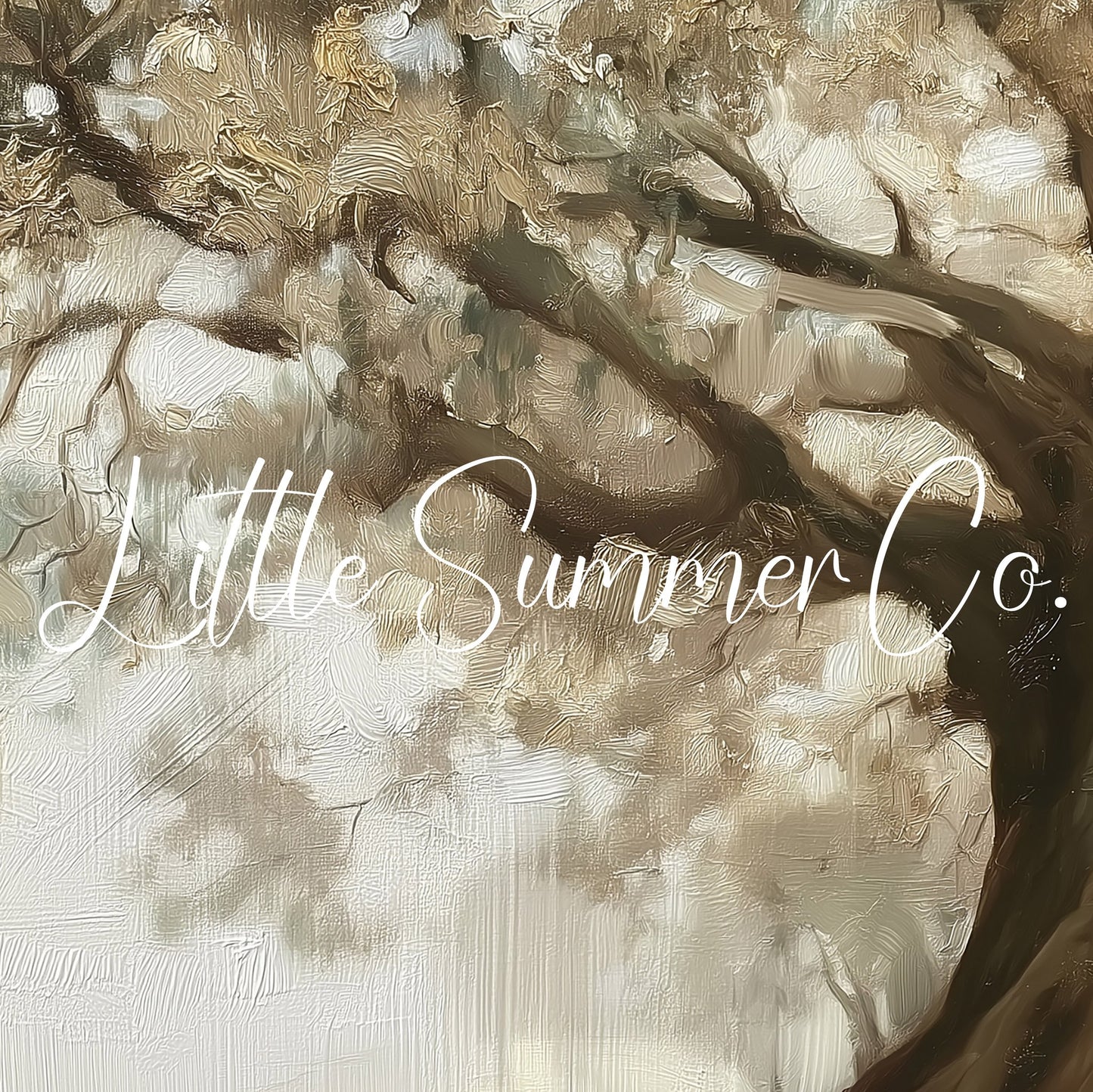 Ancient Oak Tree in Mist Frame TV Art displayed on a TV