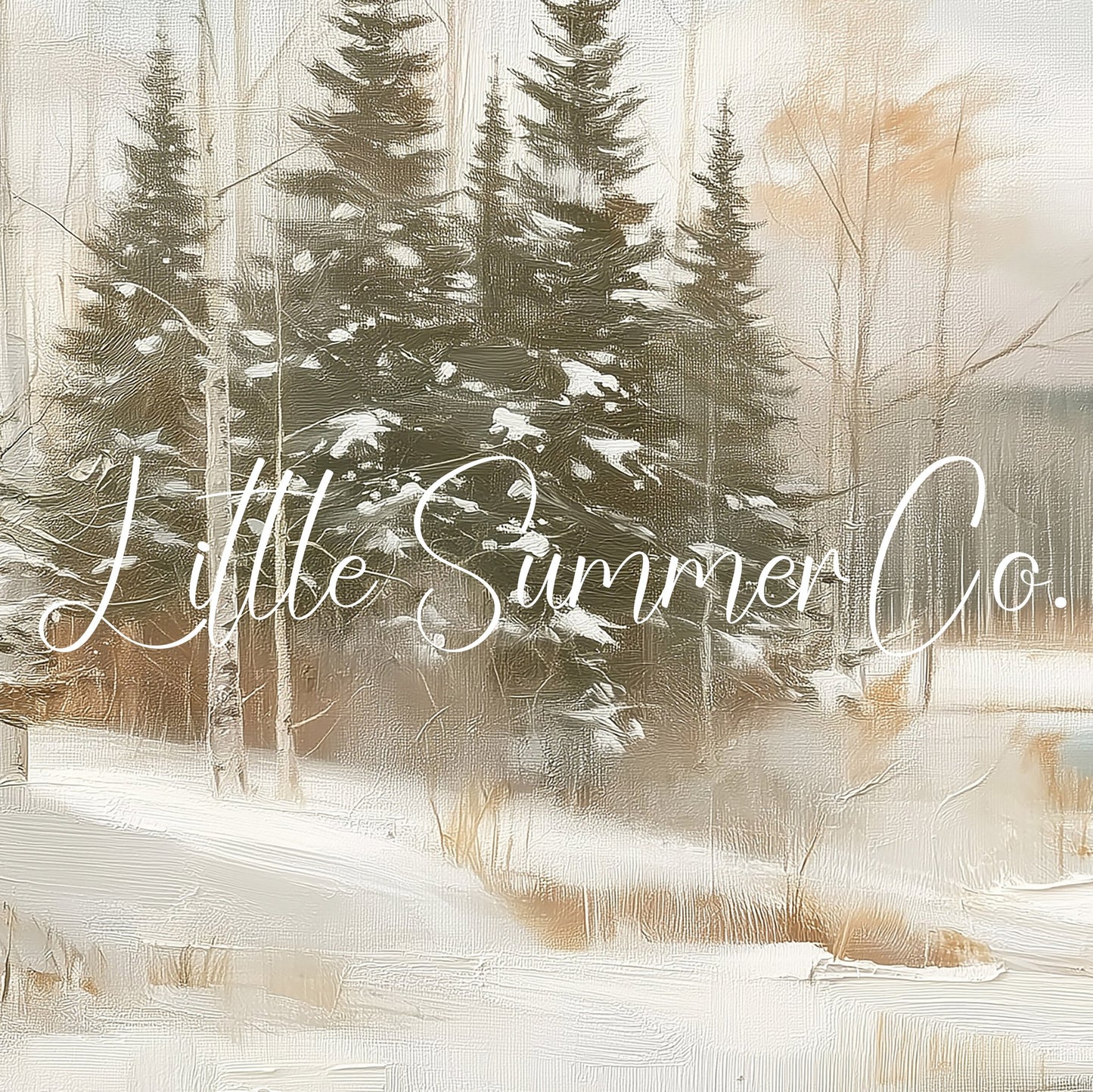 Snowy Pine Lake Frame TV Art displayed on a TV