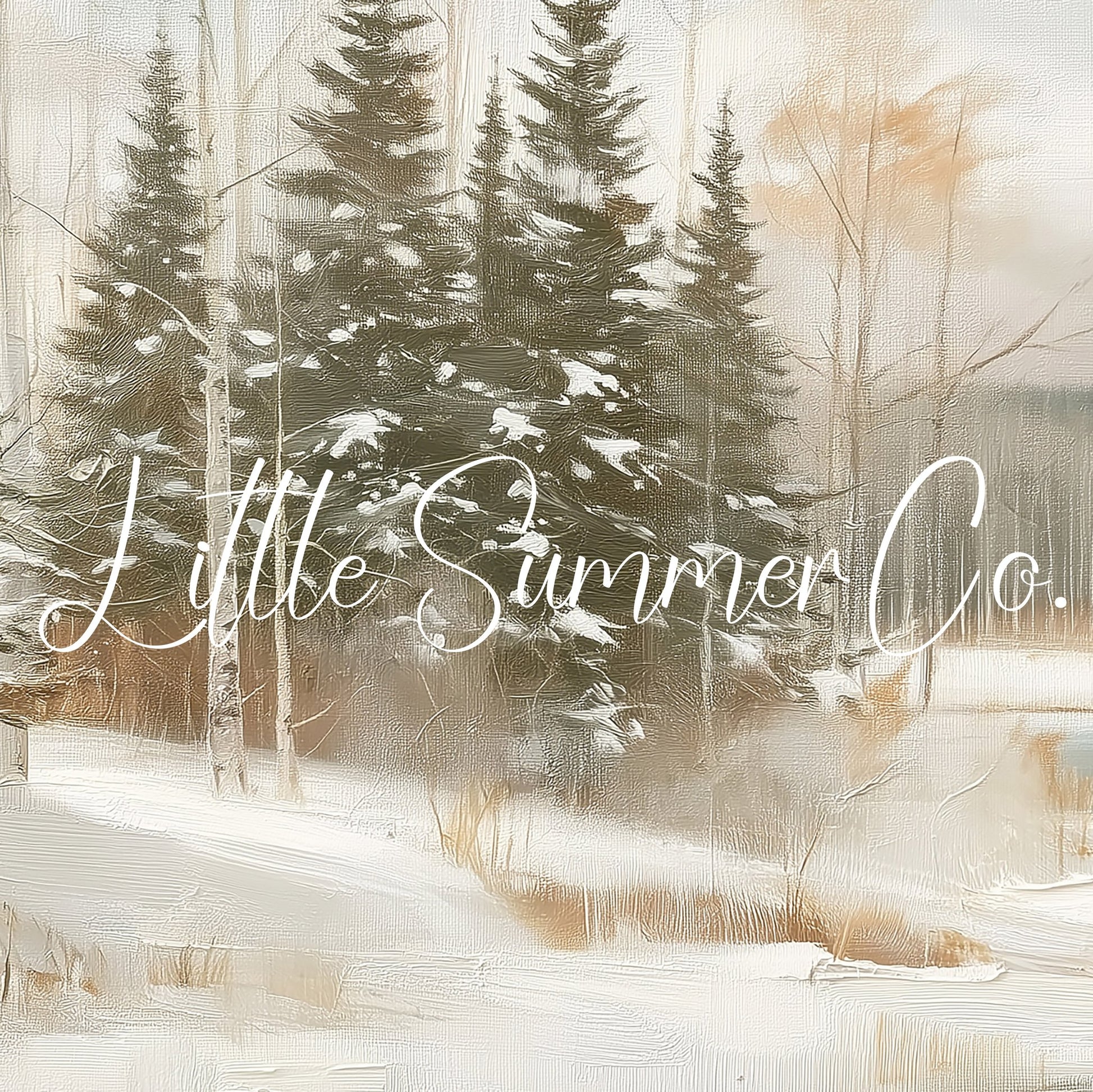 Snowy Pine Lake Frame TV Art displayed on a TV