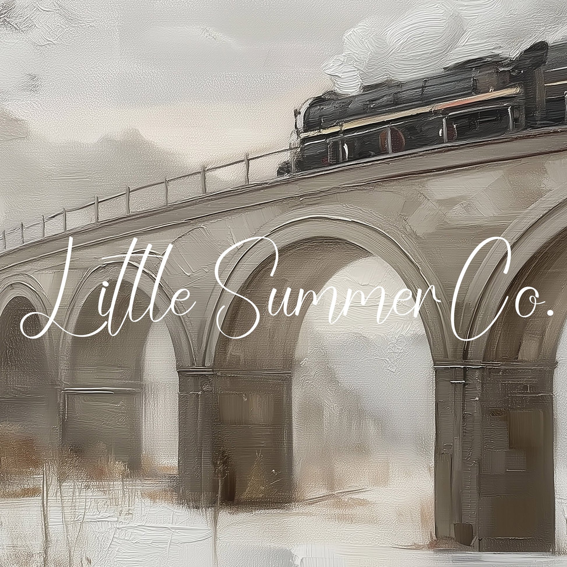 Steam Train Stone Viaduct Frame TV Art displayed on a TV