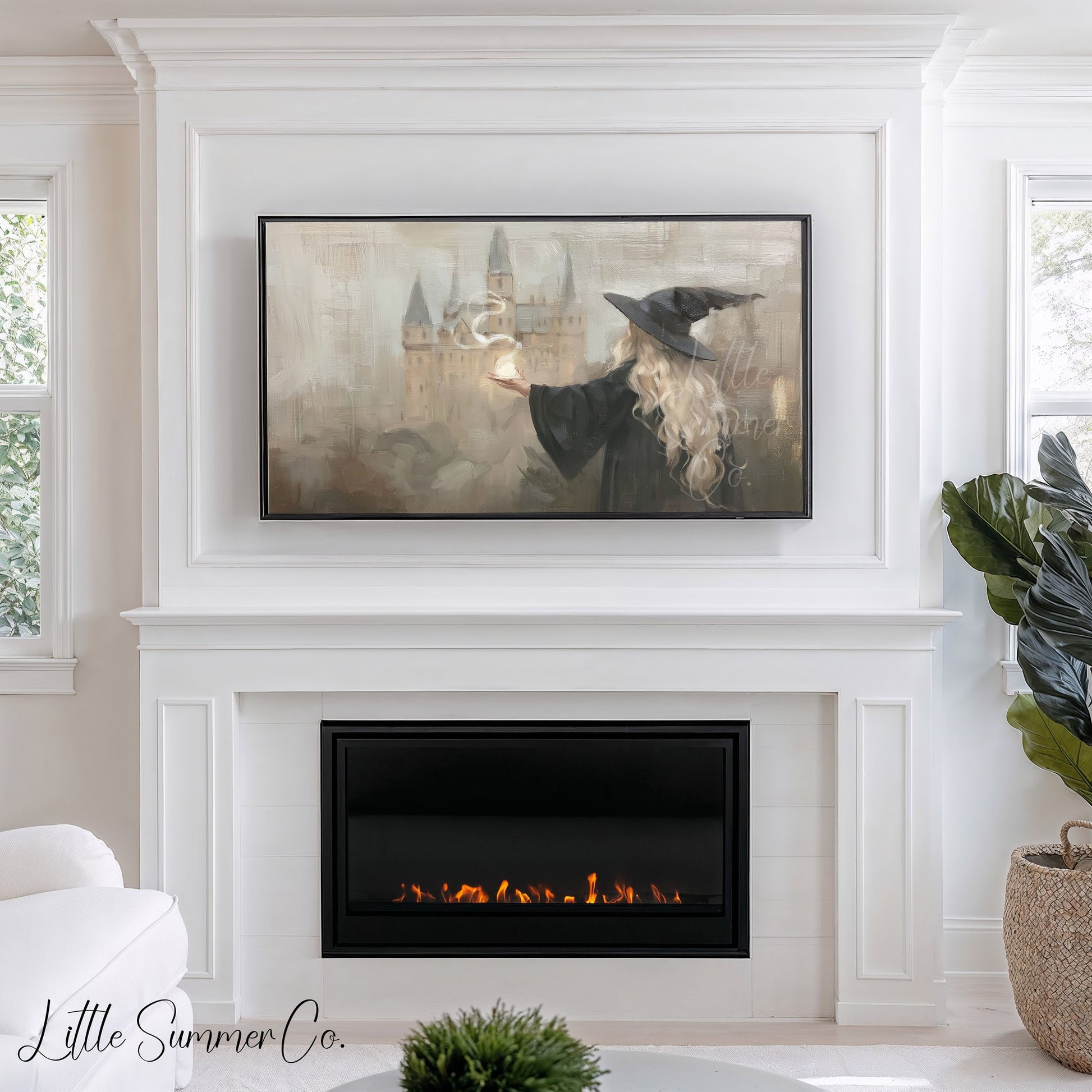 Witch Castle Spell Frame TV Art displayed on a TV