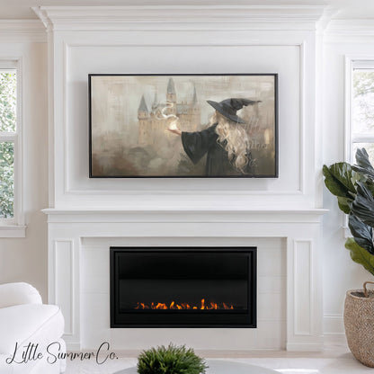 Witch Castle Spell Frame TV Art displayed on a TV