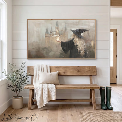 Witch Castle Spell Frame TV Art displayed on a TV