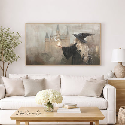 Witch Castle Spell Frame TV Art displayed on a TV